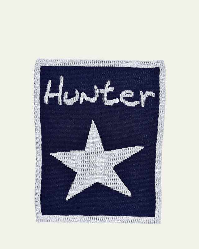 Single Star Metallic Crib Blanket, Personalized